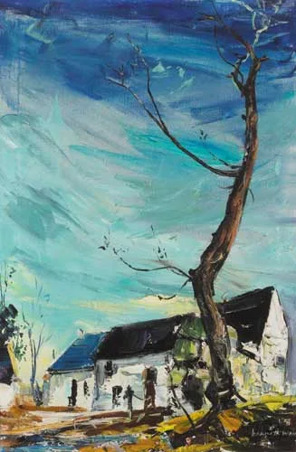 COT FARM by Kenneth Webb, signed lower right; inscribed with title and price (35gns) on reverse, sold Apr 2006
