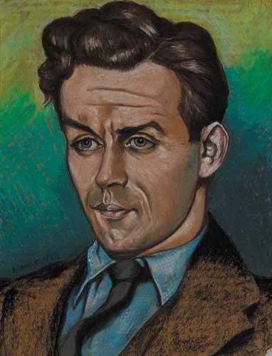 CYRIL CUSACK by Harry Kernoff, 1942, signed and dated lower left; inscribed lower right, sold Apr 2006