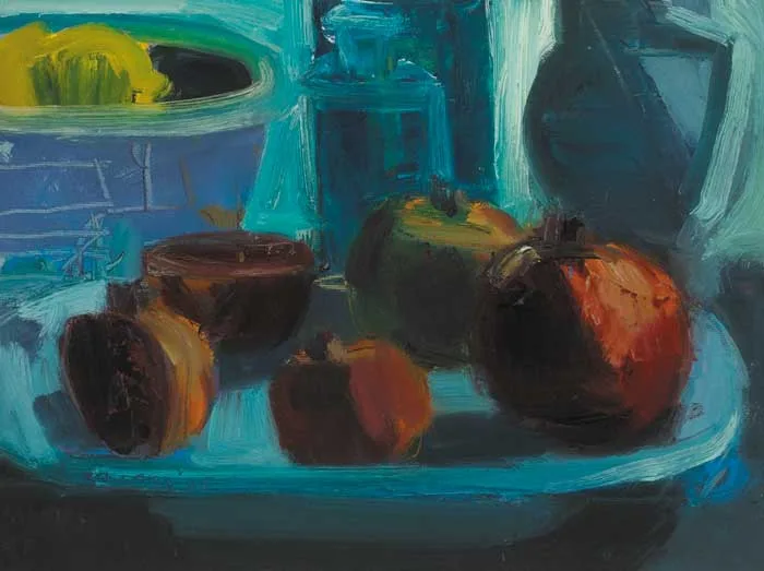 Brian Ballard, OBJECTS AND FRUIT, oil on canvas