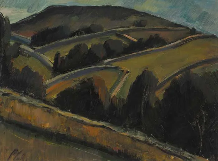 Peter Collis, IN THE DUBLIN MOUNTAINS, oil on board