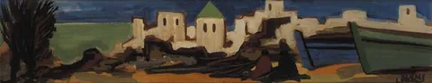 PORTUGAL by Markey Robinson, oil on board, sold Dec 2005