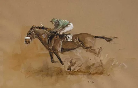 Peter Curling, PIGGOTT UP, watercolour over pencil heightened with white on paper