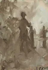 A HUNTSMAN STANDING BY A FENCE, Whyte's 2005