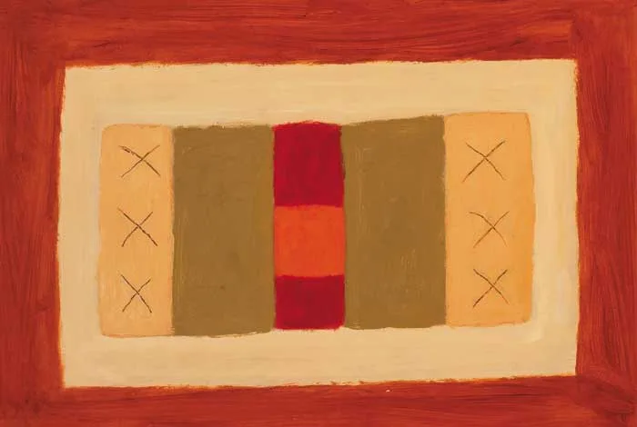 ORANGE CENTRE by Breon O'Casey, mixed media on paper, offered Dec 2005