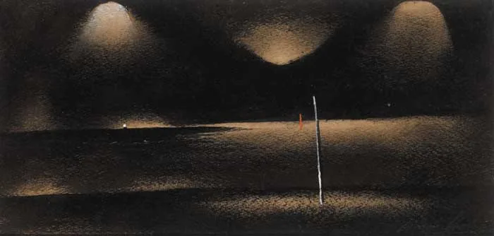 WHAT STRANGE LAND by Ciaran Clear, charcoal and gouache on card, offered Dec 2005