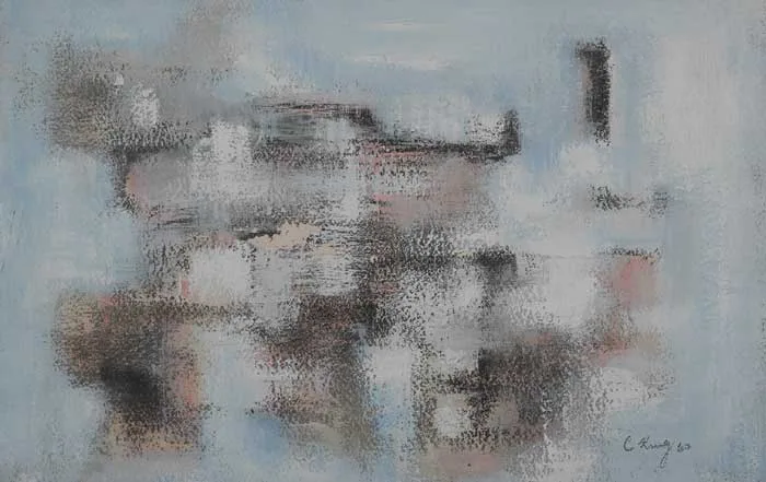 Cecil King, ABSTRACT, oil on board