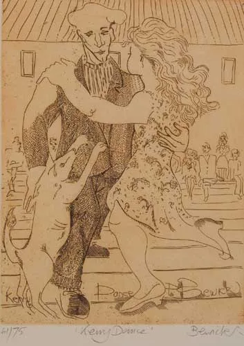 KERRY DANCE by Pauline Bewick, a-tone etching (no. 61 from an edition of 75), sold Dec 2005