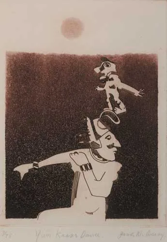 James McCreary, YUM KAAX'S DANCE, etching with aquatint (no. 7 from an edtion of 75)