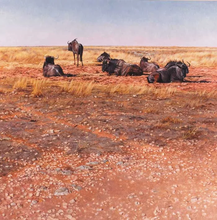 WILDEBEAST by David Langmead, oil on board, offered Dec 2005