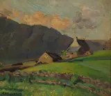 Estella Solomons, COTTAGES IN A DONEGAL LANDSCAPE