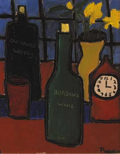Conor de Padilla, STILL LIFE WITH BORDEUX WINE BOTTLE, oil on canvas