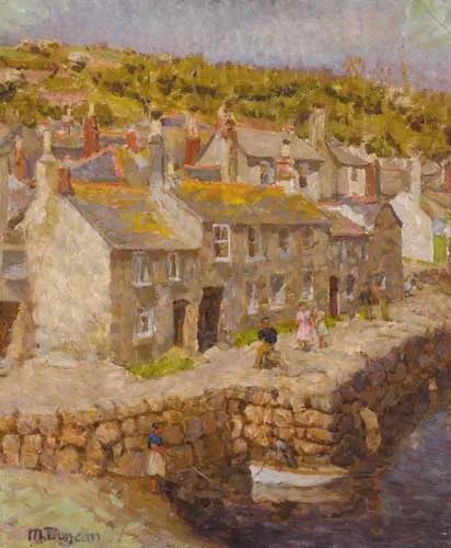 Mary Duncan, A VIEW OF MOUSEHOLE, CORNWALL, oil on board