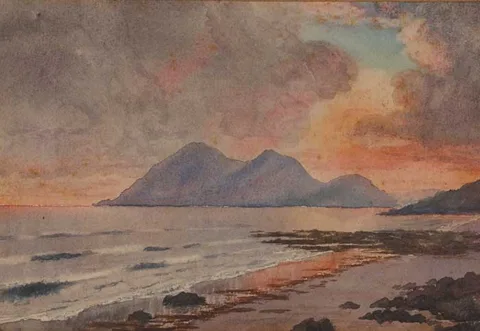 Clare Galwey, CLARE ISLAND, COUNTY MAYO, watercolour over pencil (mounted but unframed)
