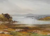 William Bingham McGuinness, AN INLET WITH SEAWEED AND ROCKS AT LOW TIDE