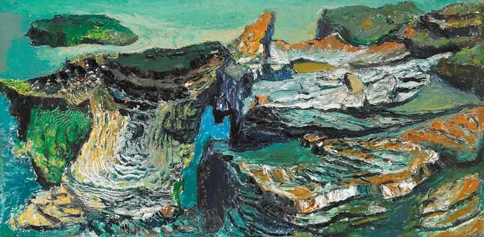 Koert Delmonte, ROCKS AT PORTRANE (A PAIR), oil on board