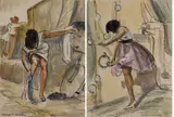 AFTER HER SWIM, LOUGHSHINNY, 1957 and WOMAN PUTTING ON SHOE (A PAIR), Whyte's 2006
