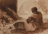 Patrick Leonard, WOMAN SEATED WITH A BASKET