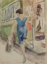 Patrick Leonard, STUDIES OF WOMEN INCLUDING WOMAN DISEMBARKING FROM A BUS, 1952 (SET OF FOUR)