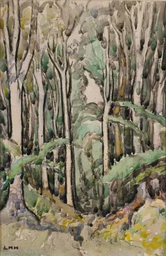 BEECH TREES by Letitia Marion Hamilton, watercolour over pencil, offered Feb 2006