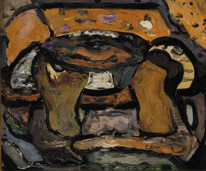 ABSTRACT by Evie Hone, oil on panel, offered Feb 2006