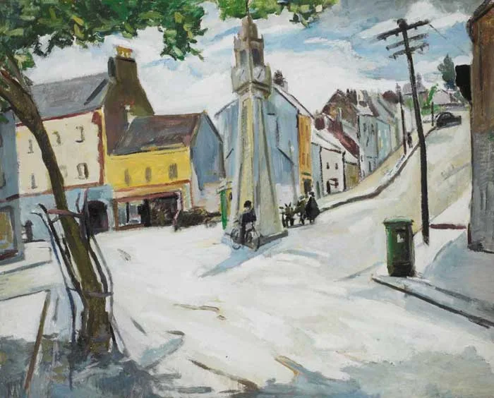 Kitty Wilmer O'Brien, THE CLOCKTOWER, WESTPORT, COUNTY MAYO, circa 1962, oil on board