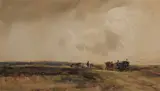 Claude Hayes, LANDSCAPE WITH GYPSY CARAVANS