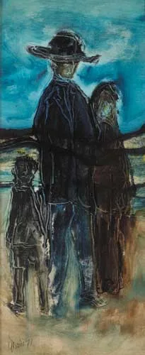 Gerald Davis, FAMILY GROUP, 1971, oil on board