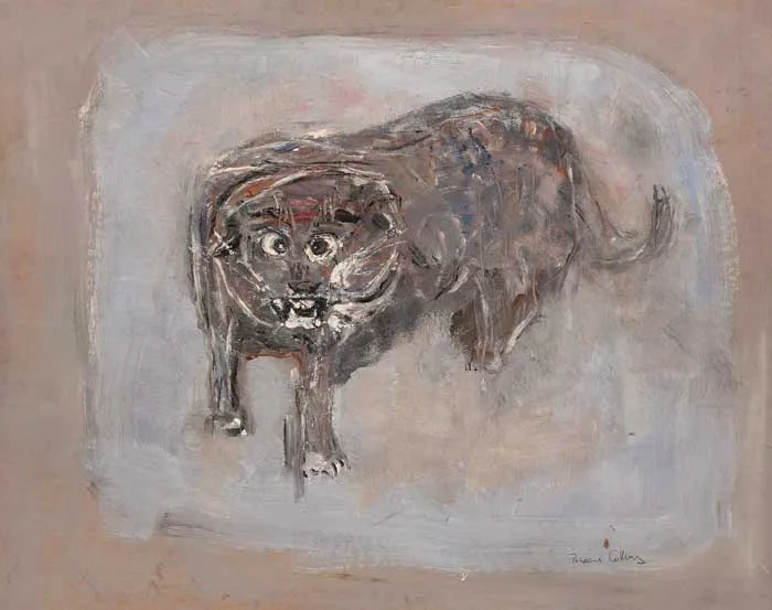 WILD CAT by Patrick Collins, 1967, oil on board, offered Feb 2006