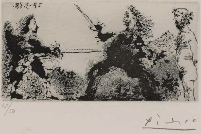 CELESTINE, PLATE 117 by Pablo Picasso, 1968, aquatint (no. 29 from an edition of 50), sold Feb 2006