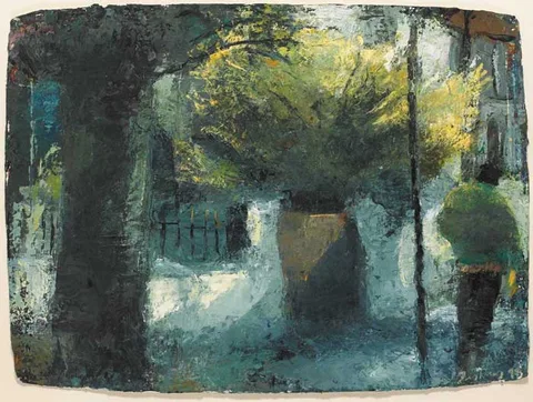 Donald Teskey, FIGURE AND YELLOW BUSH, 1999, oil on paper
