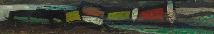 UNTITLED by Markey Robinson, 1974, oil on wood panel, offered Feb 2006