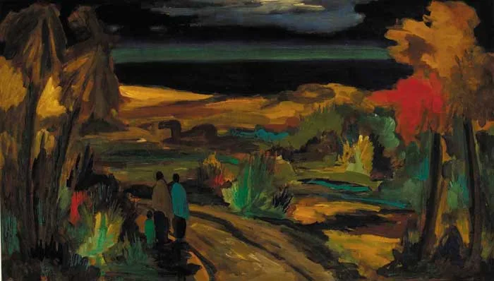 EVENING STROLL by Markey Robinson, oil on board, sold Feb 2006