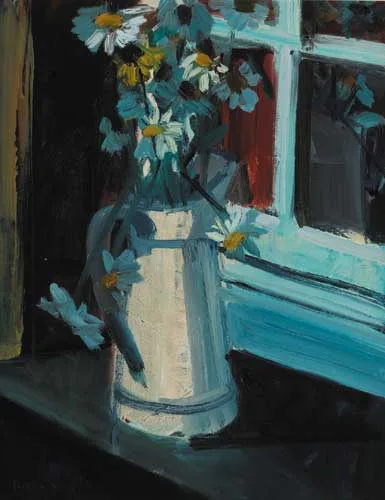 WHITE JUG by Brian Ballard, oil on canvas, sold Feb 2006