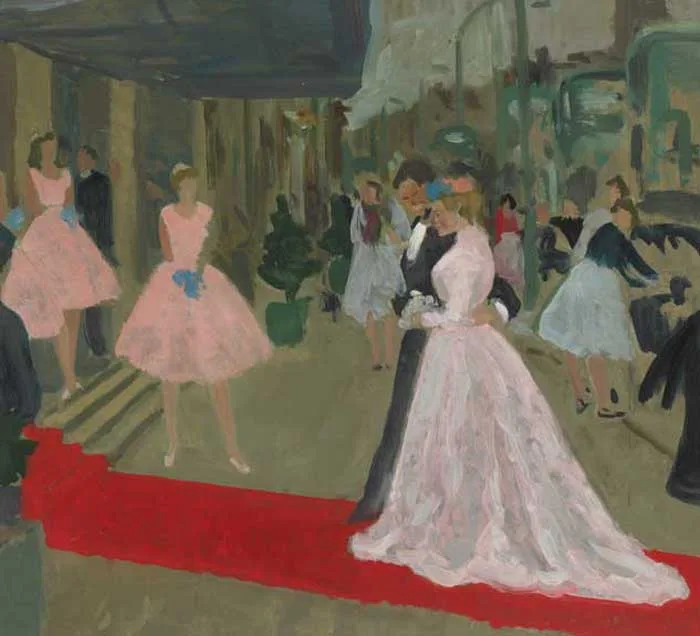 THE GRESHAM WEDDING by Patrick Leonard, oil on panel, sold Feb 2006