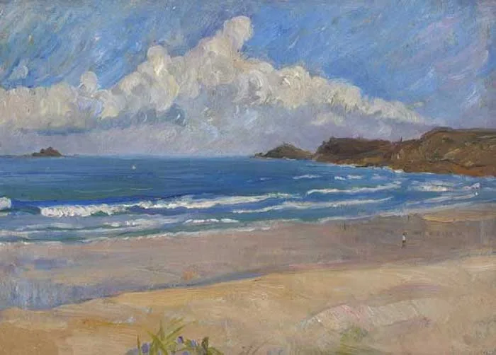 CAPE CORNWALL by Estella Solomons, oil on canvas laid on board, sold Feb 2006