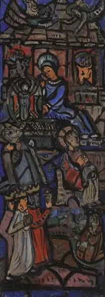 THE NATIVITY by Evie Hone, gouache on paper laid on panel, sold Nov 2005