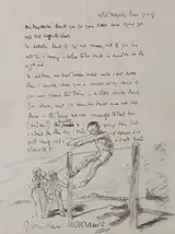 William Orpen, ILLUSTRATED LETTER TO STANLEY AUSTIN: THE SIX FOOT JUMP