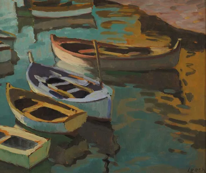 BOATS AT NICE by William John Leech, oil on panel, offered Nov 2005