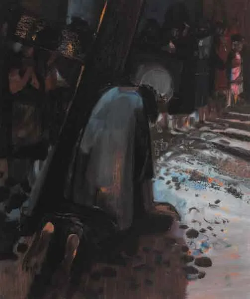 THE SECOND FALL by George Campbell, oil on board, sold Nov 2005
