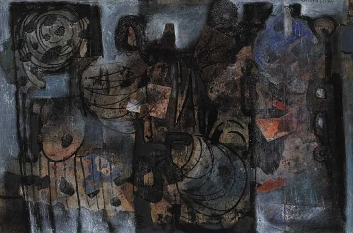 ABSTRACT by Gerard Dillon, mixed media on board, sold Nov 2005