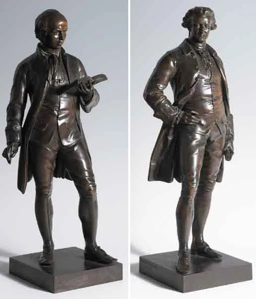 John Henry Foley, EDMUND BURKE and OLIVER GOLDSMITH (A PAIR), cast bronze (a pair)