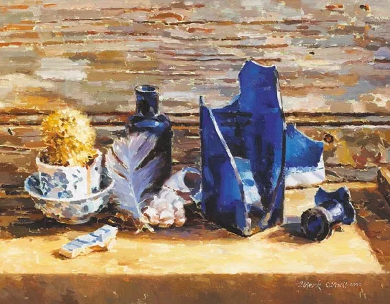 BROKEN BLUE by Mark O'Neill, oil on board, sold Jun 2005
