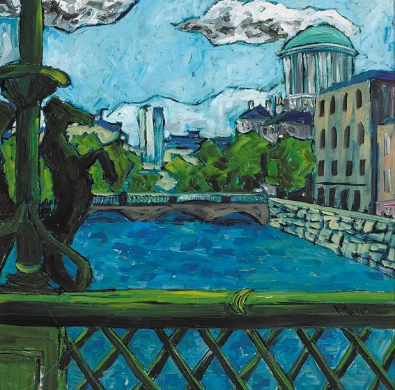 Patrick Viale, FROM CAPEL STREET BRIDGE, oil on board