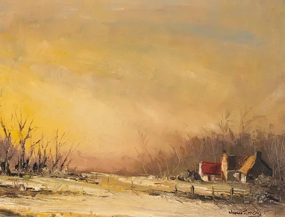 WINTER SUN by Norman J. McCaig, oil on canvas, sold Jun 2005