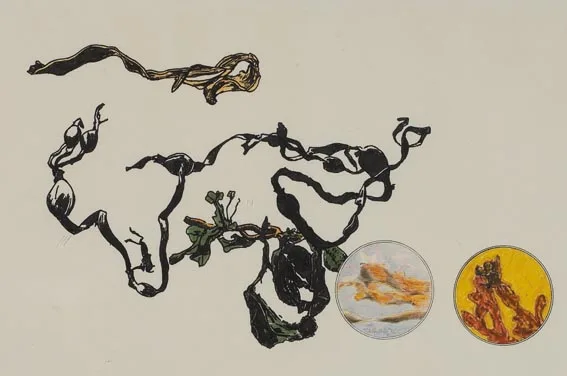 SEAWEED by Tim Goulding, pen and ink with pencil on paper, offered Jun 2005