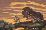 Mabel Young, LANDSCAPE WITH TREES AT SUNSET