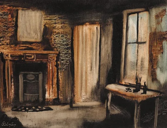 STUDIO INTERIOR by Séamus Ó Colmáin, oil on board, sold Jun 2005