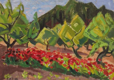Ebba von Essen, OLIVE GROVE, oil on canvas