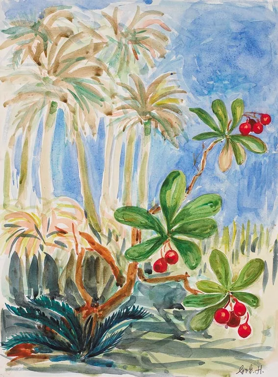 Ebba von Essen, VARIOUS LANDSCAPES (FIVE WORKS), pastels (3) and watercolours (2) - unframed