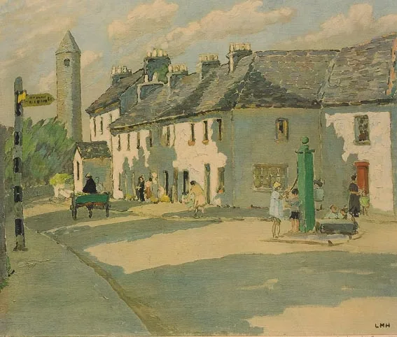 Letitia Marion Hamilton, THE VILLAGE PUMP, colour offset lithographic print, unframed